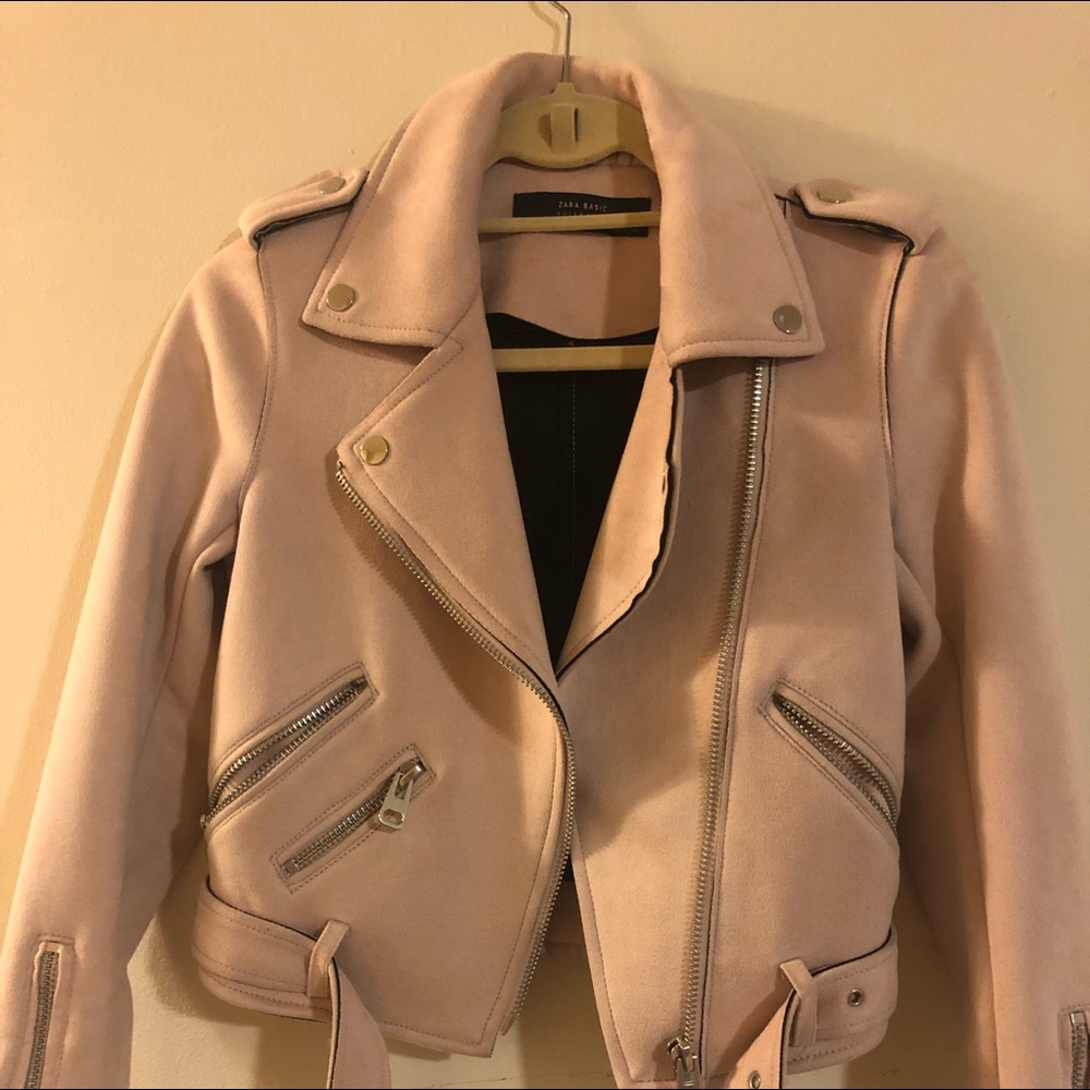 Zara faux suede moto jacket